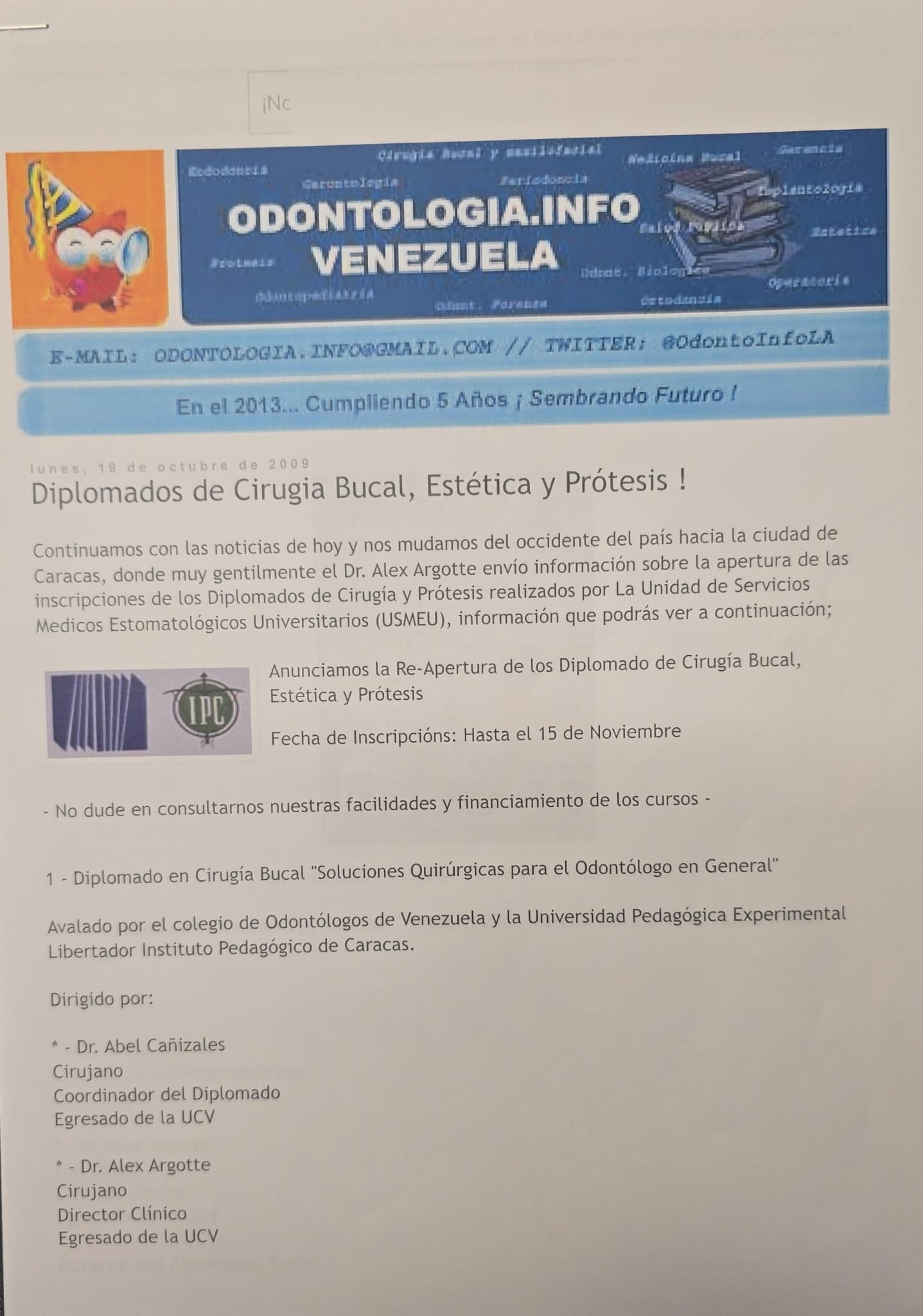 Odontologia.Info Venezuela Publication · Page 1