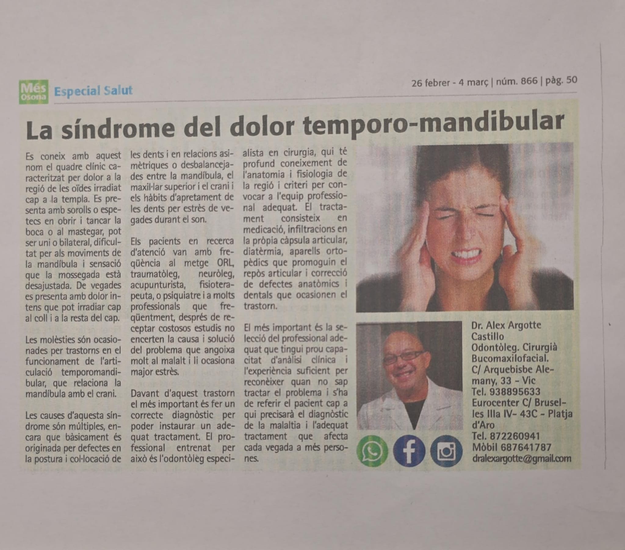 Press Article · Temporomandibular Pain Syndrome